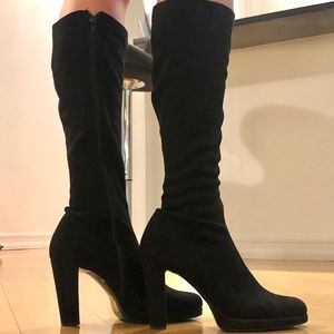 Desmo tall  black suede boots